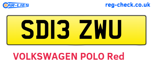 SD13ZWU are the vehicle registration plates.