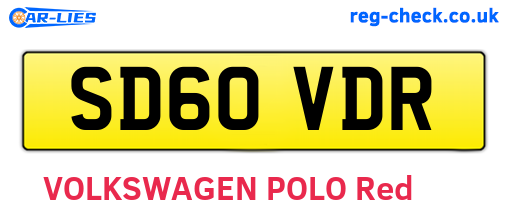 SD60VDR are the vehicle registration plates.