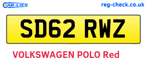 SD62RWZ are the vehicle registration plates.