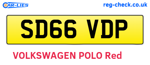 SD66VDP are the vehicle registration plates.