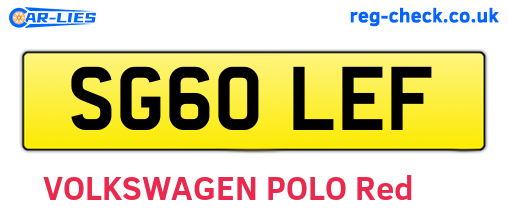 SG60LEF are the vehicle registration plates.