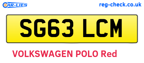 SG63LCM are the vehicle registration plates.