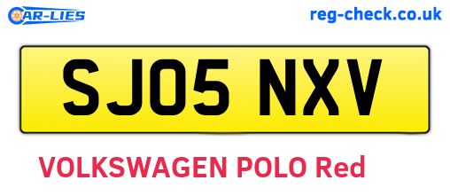SJ05NXV are the vehicle registration plates.