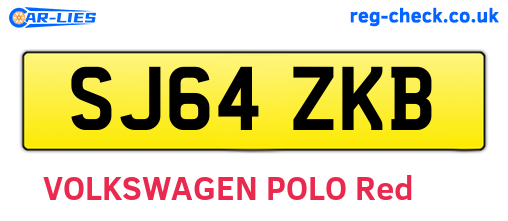 SJ64ZKB are the vehicle registration plates.