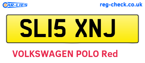SL15XNJ are the vehicle registration plates.