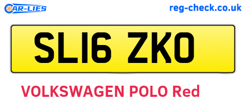 SL16ZKO are the vehicle registration plates.