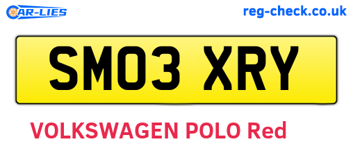 SM03XRY are the vehicle registration plates.