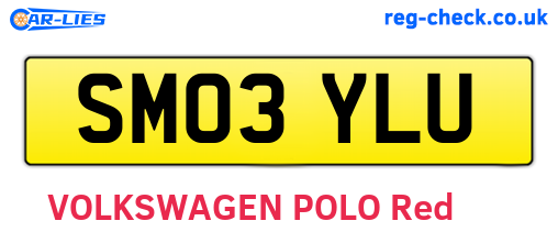 SM03YLU are the vehicle registration plates.