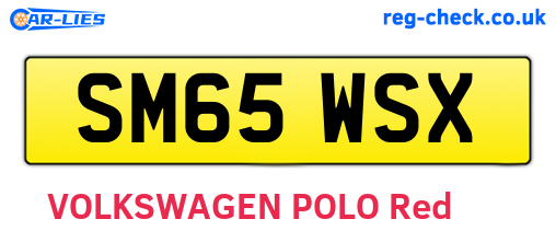 SM65WSX are the vehicle registration plates.