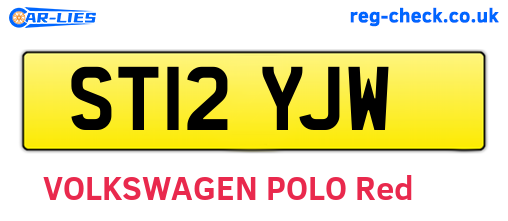 ST12YJW are the vehicle registration plates.