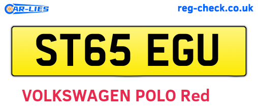 ST65EGU are the vehicle registration plates.