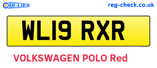 WL19RXR are the vehicle registration plates.