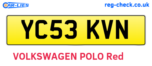 YC53KVN are the vehicle registration plates.
