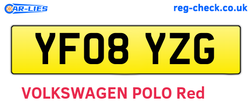 YF08YZG are the vehicle registration plates.