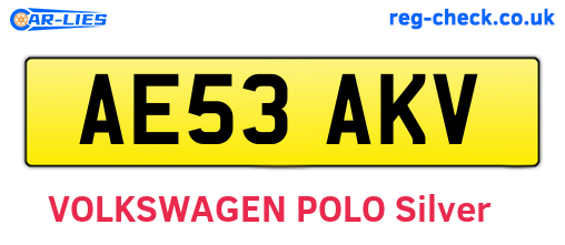 AE53AKV are the vehicle registration plates.