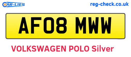 AF08MWW are the vehicle registration plates.