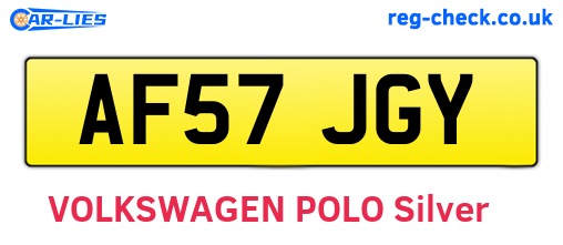 AF57JGY are the vehicle registration plates.