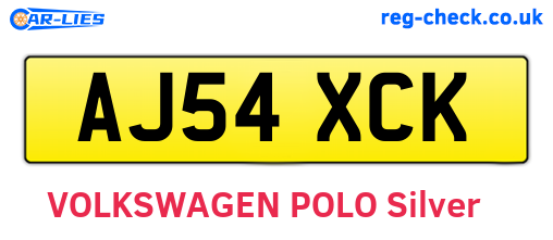 AJ54XCK are the vehicle registration plates.