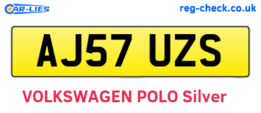 AJ57UZS are the vehicle registration plates.