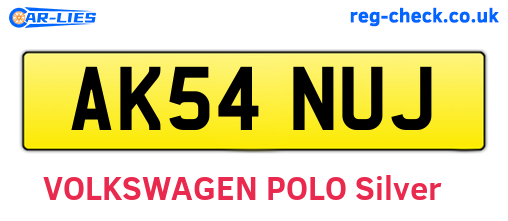 AK54NUJ are the vehicle registration plates.