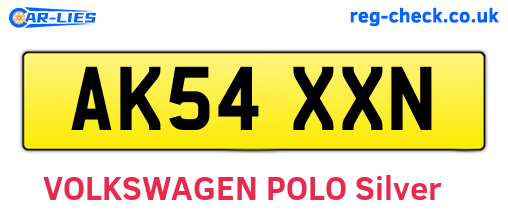 AK54XXN are the vehicle registration plates.