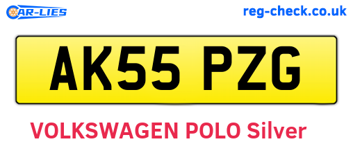 AK55PZG are the vehicle registration plates.