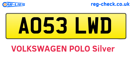 AO53LWD are the vehicle registration plates.