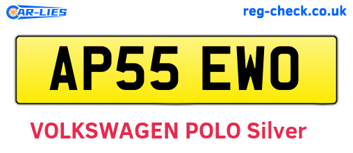 AP55EWO are the vehicle registration plates.