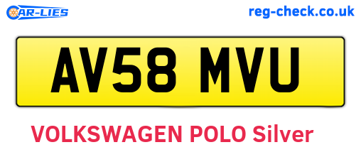 AV58MVU are the vehicle registration plates.
