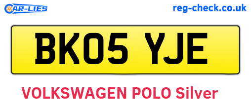 BK05YJE are the vehicle registration plates.