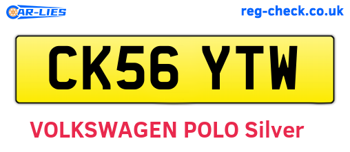 CK56YTW are the vehicle registration plates.