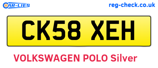 CK58XEH are the vehicle registration plates.