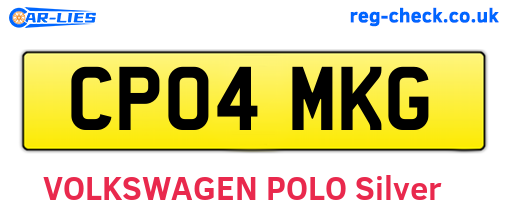 CP04MKG are the vehicle registration plates.