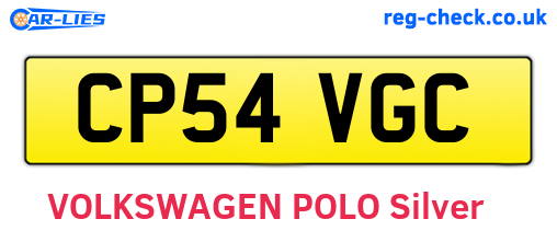 CP54VGC are the vehicle registration plates.
