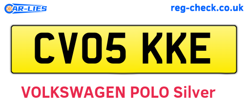 CV05KKE are the vehicle registration plates.