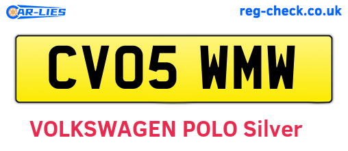 CV05WMW are the vehicle registration plates.