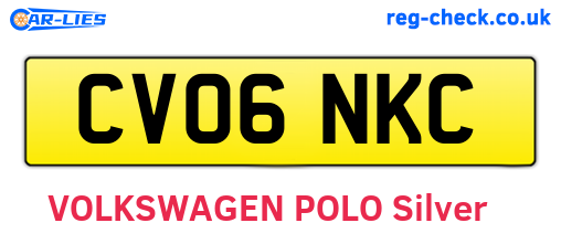 CV06NKC are the vehicle registration plates.