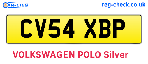 CV54XBP are the vehicle registration plates.