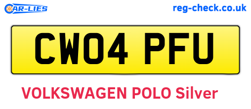 CW04PFU are the vehicle registration plates.