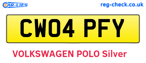 CW04PFY are the vehicle registration plates.