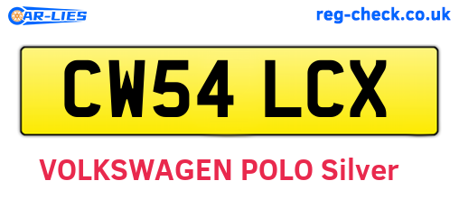 CW54LCX are the vehicle registration plates.