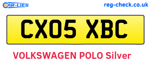 CX05XBC are the vehicle registration plates.