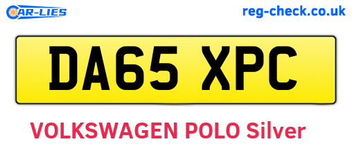 DA65XPC are the vehicle registration plates.