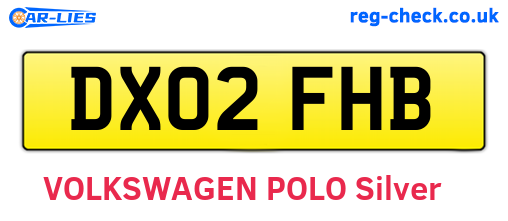 DX02FHB are the vehicle registration plates.