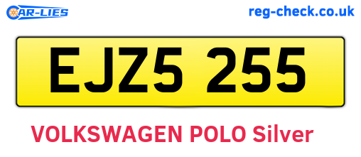 EJZ5255 are the vehicle registration plates.