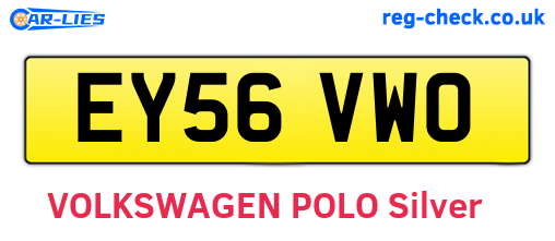 EY56VWO are the vehicle registration plates.