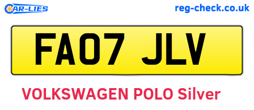 FA07JLV are the vehicle registration plates.