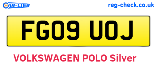 FG09UOJ are the vehicle registration plates.