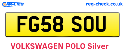FG58SOU are the vehicle registration plates.