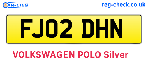 FJ02DHN are the vehicle registration plates.